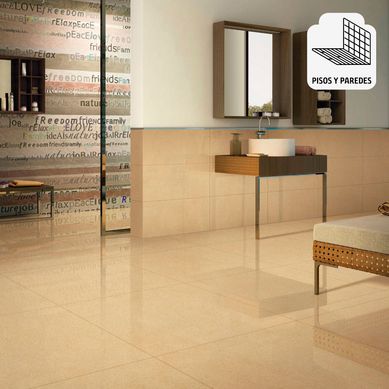 Porcelanato Beige Marmolizado 60x60 cm para piso o pared