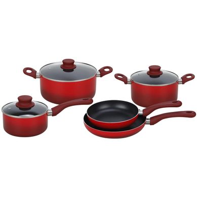 Juego De Ollas 8Pz Rojo Alum