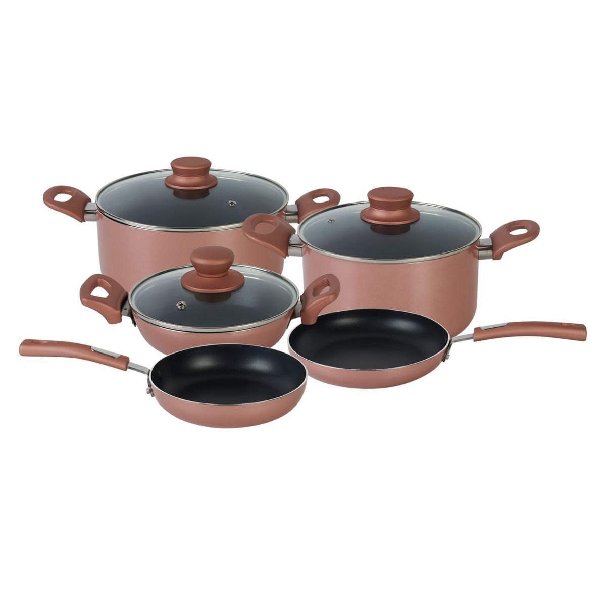 JUST HOME COLLECTION - Set Ollas Rosada 8 Piezas