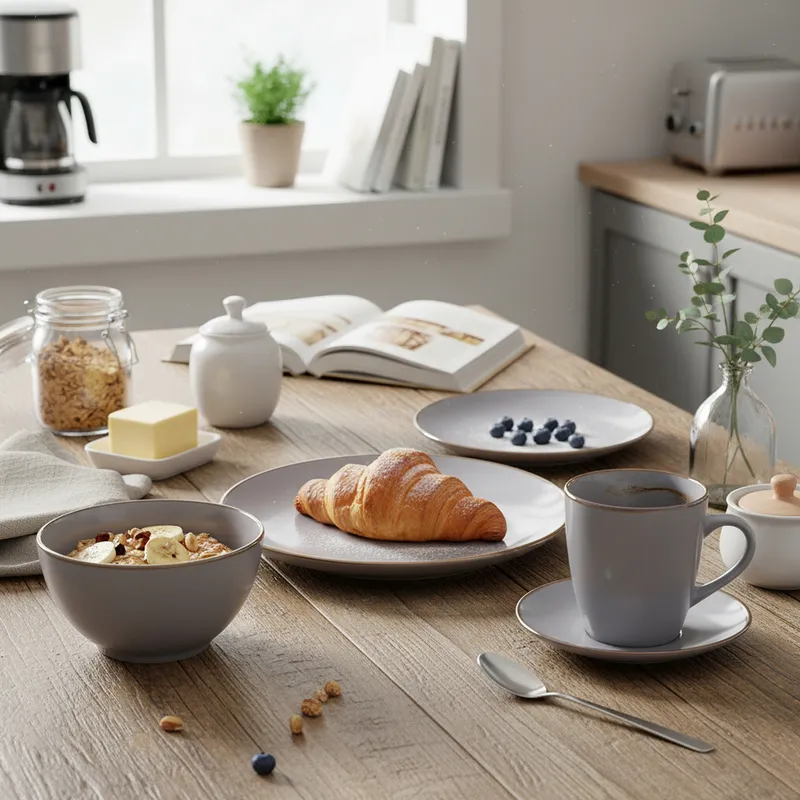 JUST HOME COLLECTION - Juego de vajilla Cerámica Gris 30 Piezas
