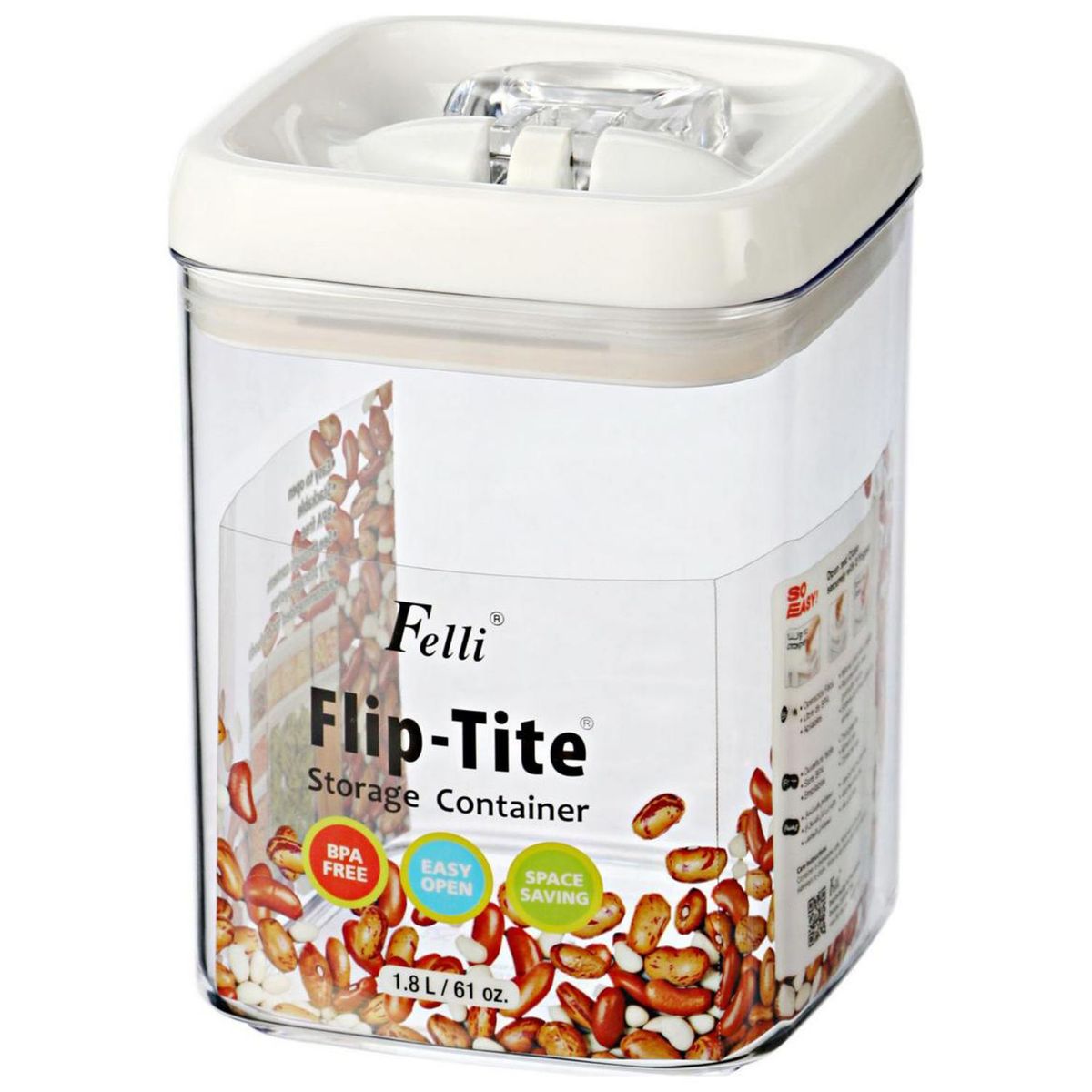 JUST HOME COLLECTION - Conservador Hermético Acrílico para Alimentos 1.8L