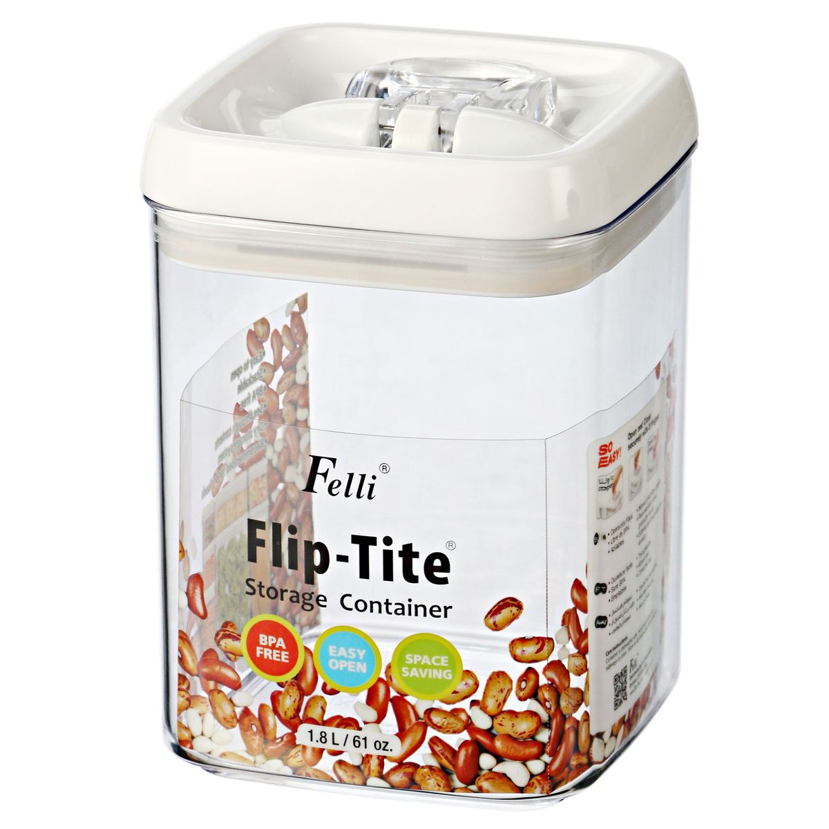 JUST HOME COLLECTION - Conservador Hermético Acrílico para Alimentos 1.8L