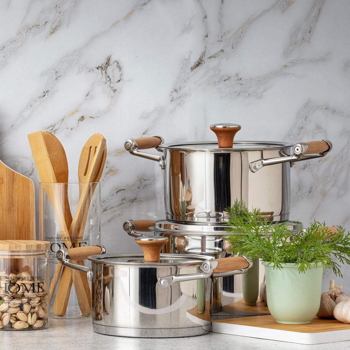 CASA BONITA - Set Utensilios 5 Piezas Bamboo