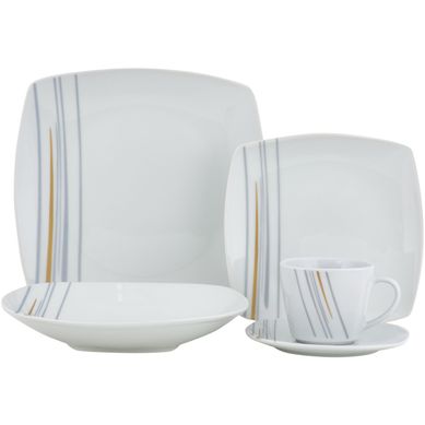 Set de vajillas Cermica Lneas Blanco 30 Piezas