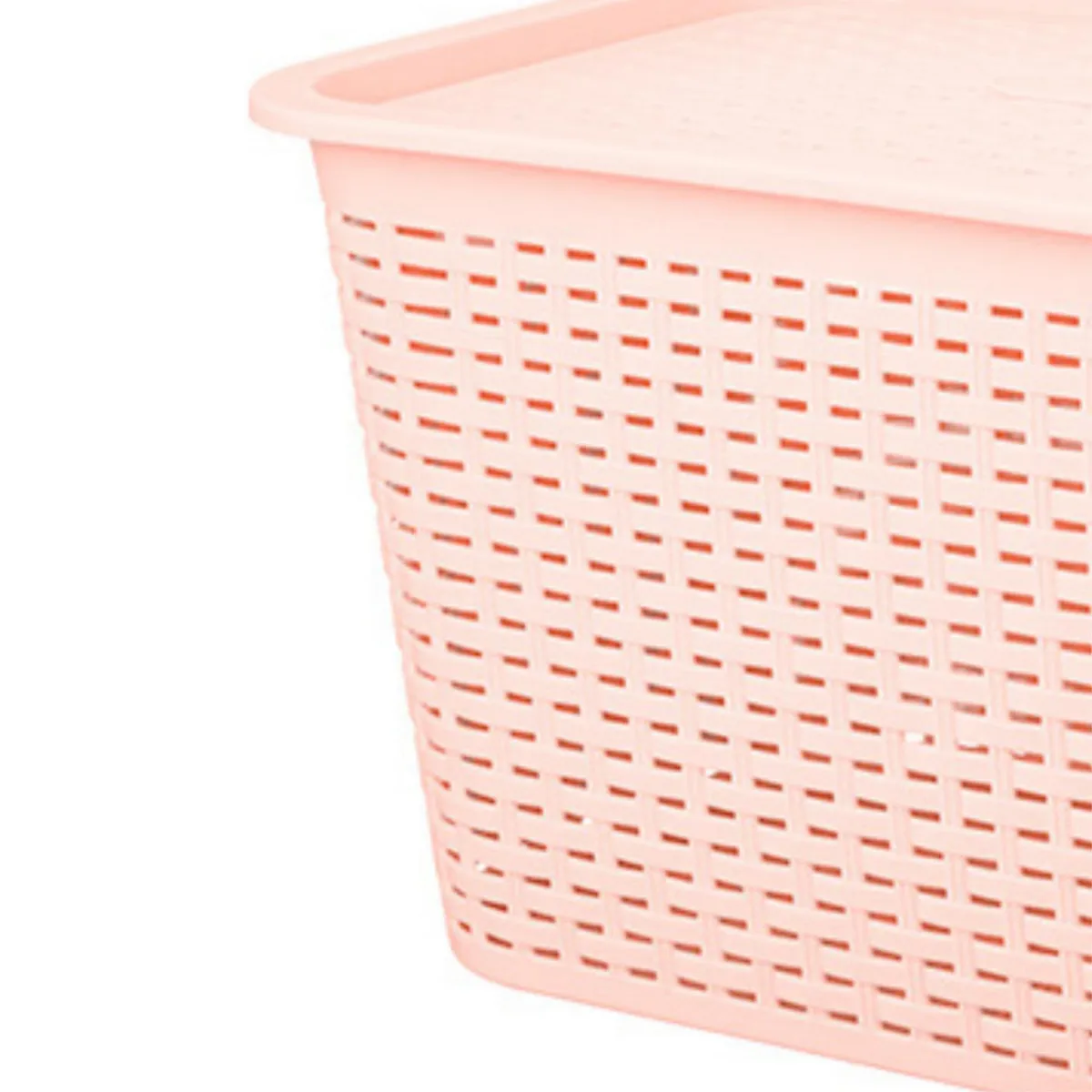 REYPLAST - Canastilla organizadora de }plástico 22 litros Tavarúa Rosado