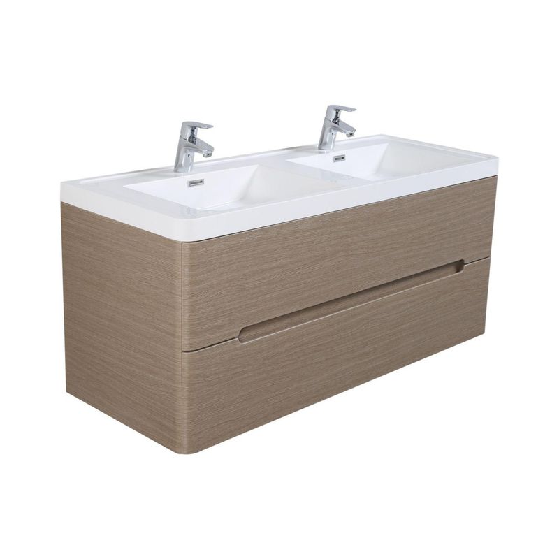 SENSI DACQUA - Kit Mueble Vanitorio River Marrón 120x47x50 cm