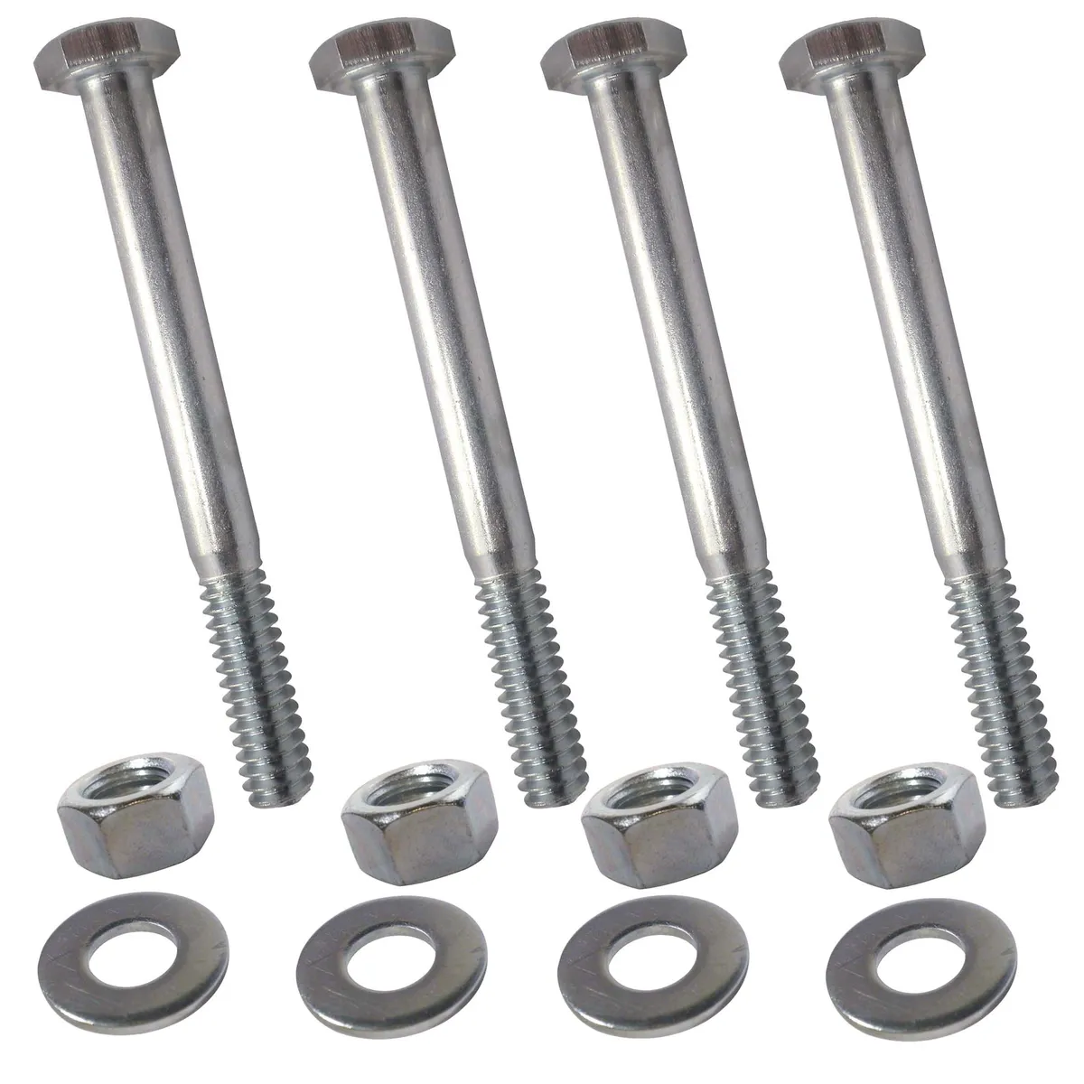 MAMUT - Perno Hexagonal+Tuerca+Arandela 3/8 x 3 Pulgadas Zincado 4Un