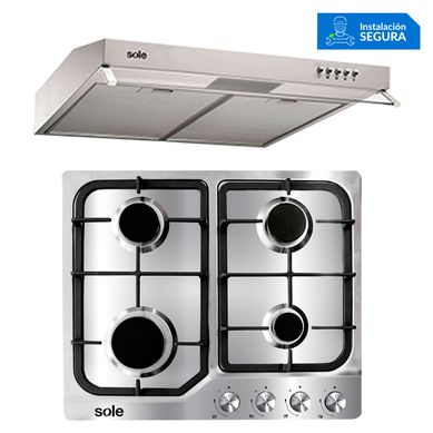 Cocina Empotrable SOLCO035 + Campana Extractora TURE15CO