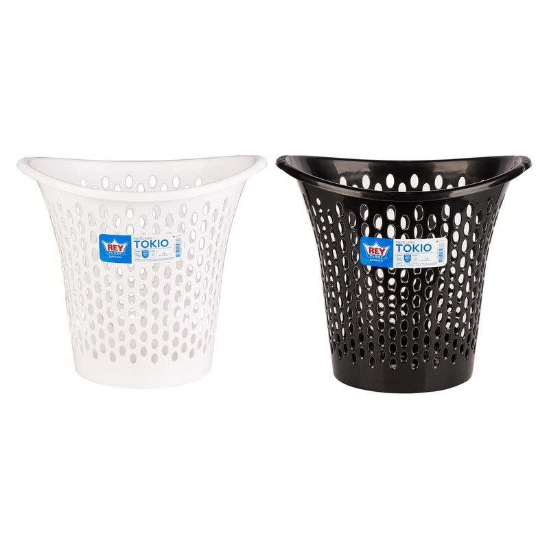 REYPLAST - Papelera de Plástico Calada sin Tapa 5 litros