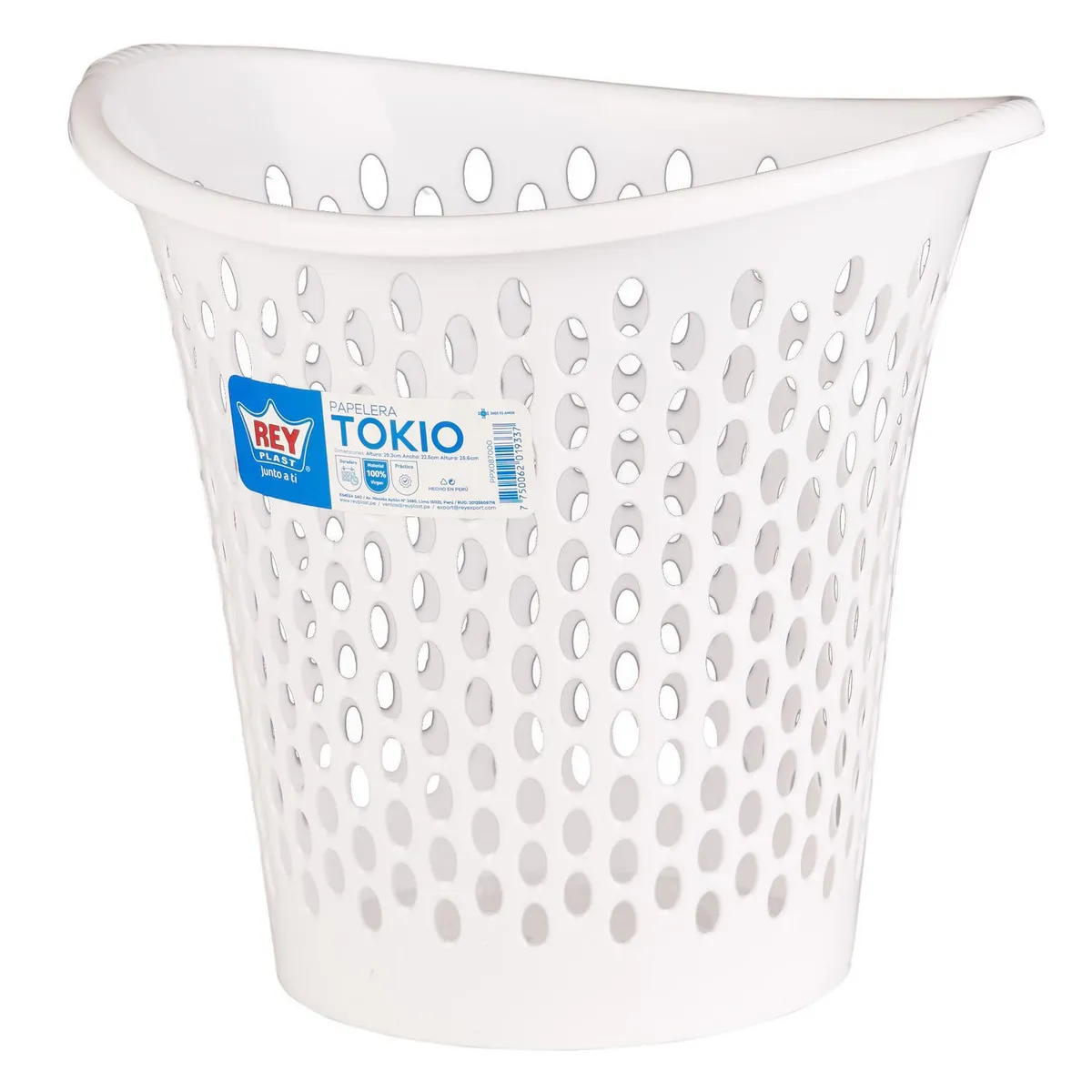 REYPLAST - Papelera de Plástico Calada sin Tapa 5L