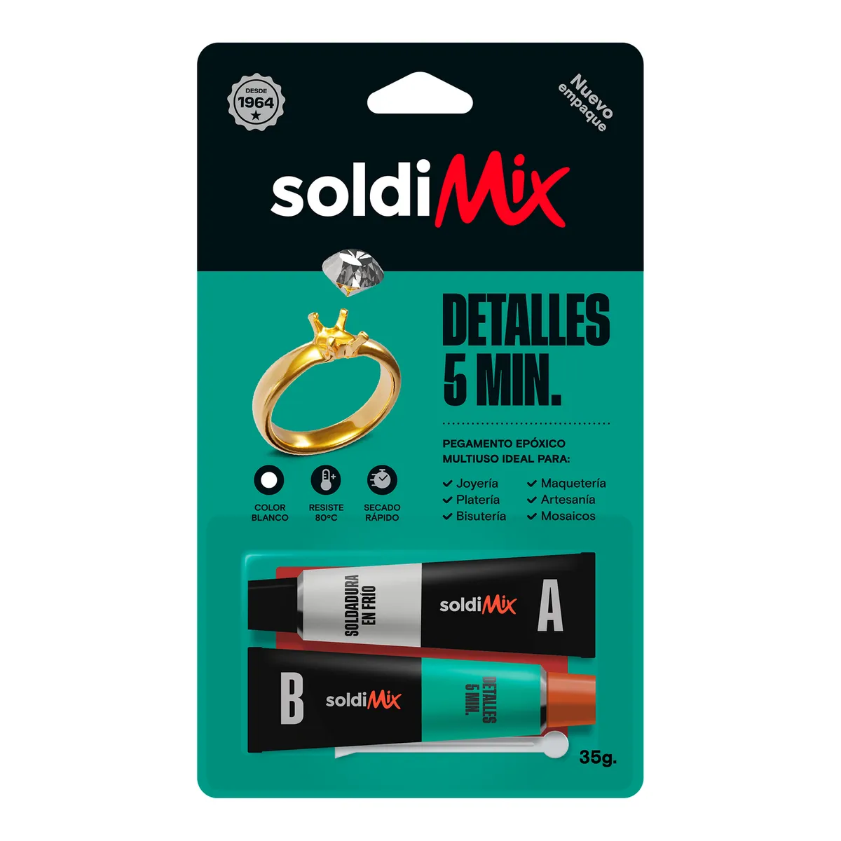 SOLDIMIX - Pegamento Rápido 5 Minutos 35g