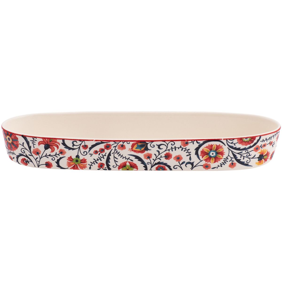 JUST HOME COLLECTION - Plato Ovalado Floral ll 43x12cm