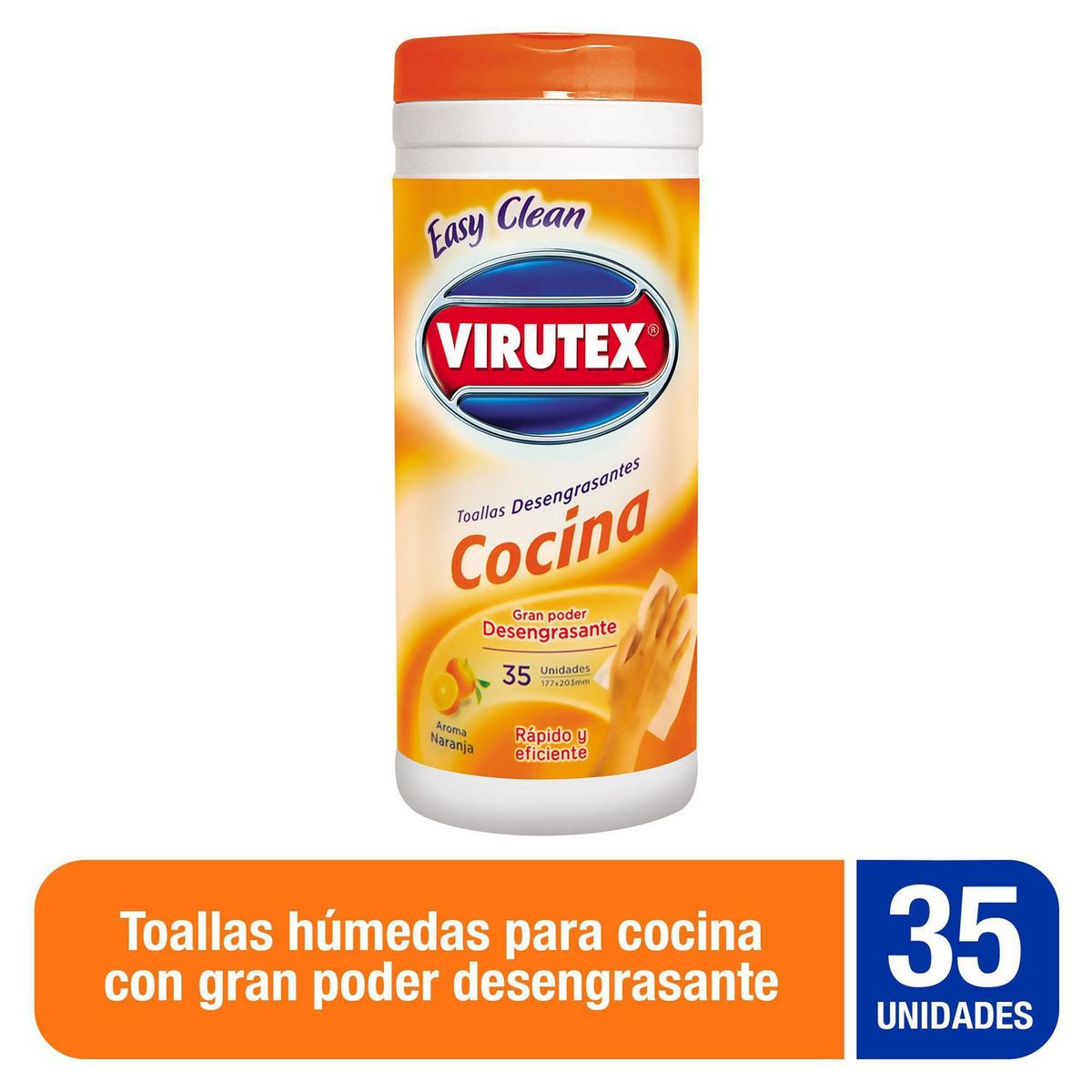 VIRUTEX - Toallas Húmedas Easy Clean Para Cocina X35