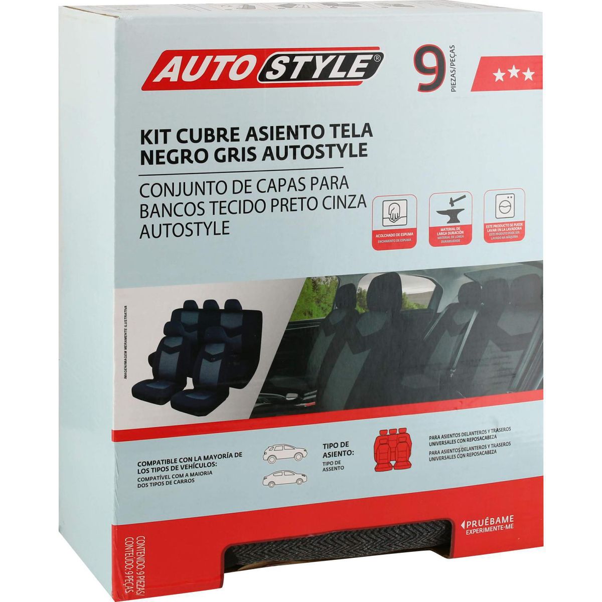 AUTOSTYLE - Funda de Asiento de Tela Autostyle