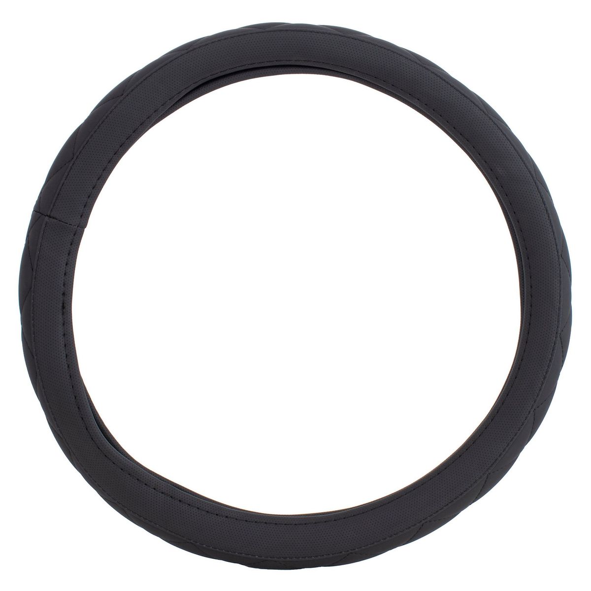 AUTOSTYLE - Set 4 piezas Cubre Volante + Tapetes Autostyle Negro 38 cm