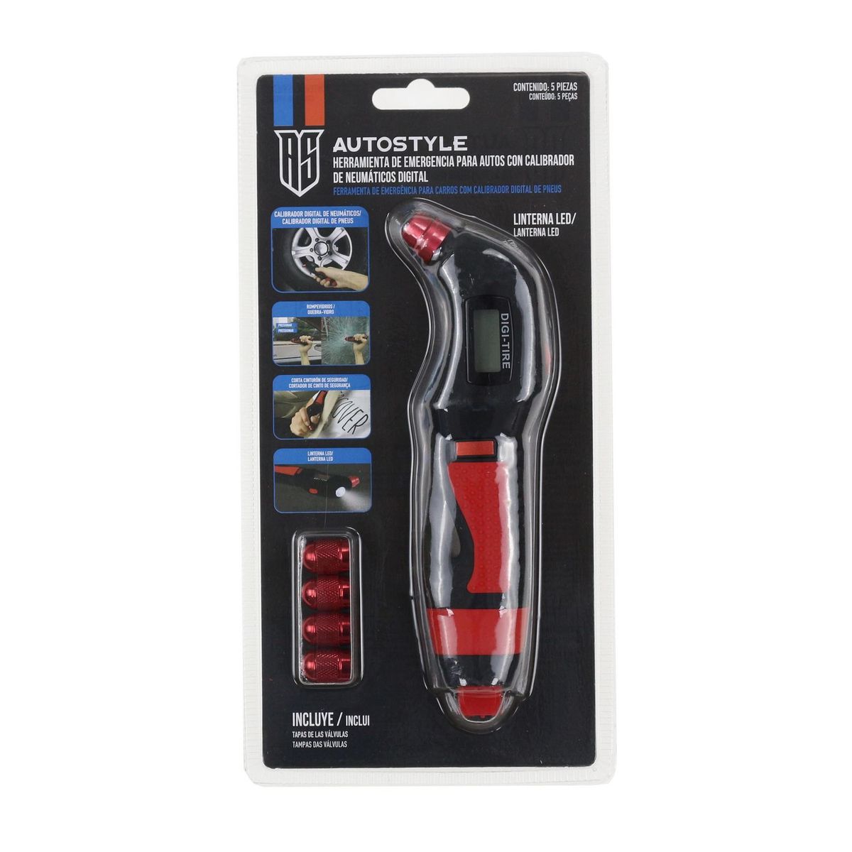 AUTOSTYLE - Manómetro Autostyle Rojo