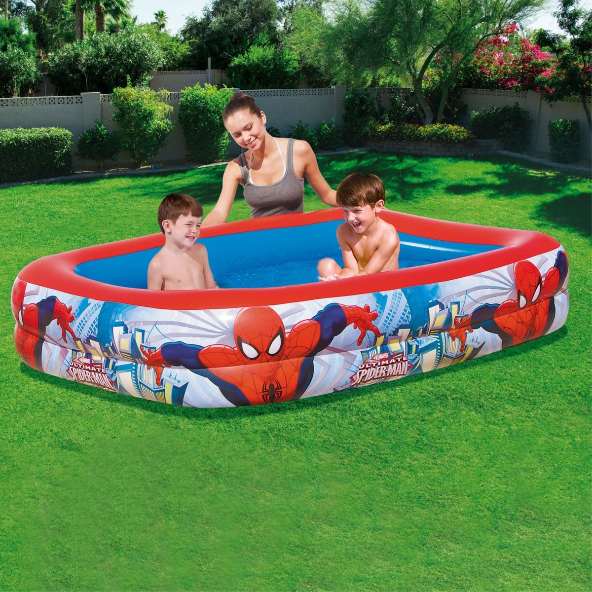 BESTWAY - Piscina Inflable 201x150x51cm Rectangular Spiderman