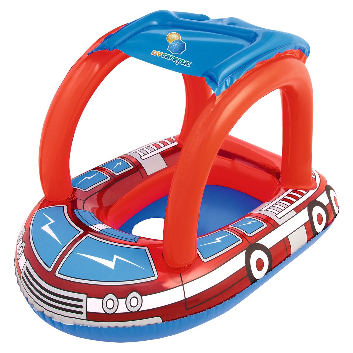 BESTWAY - Flotador para Bebe 74x51x54cm Bombero con Techo