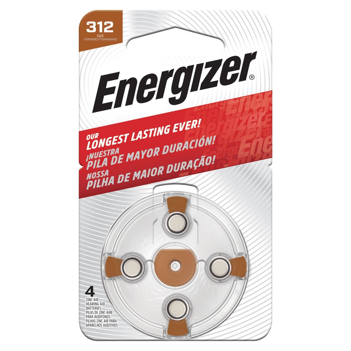 ENERGIZER - Pack de 4 Pilas Audio Energizer AZ312 1.4V