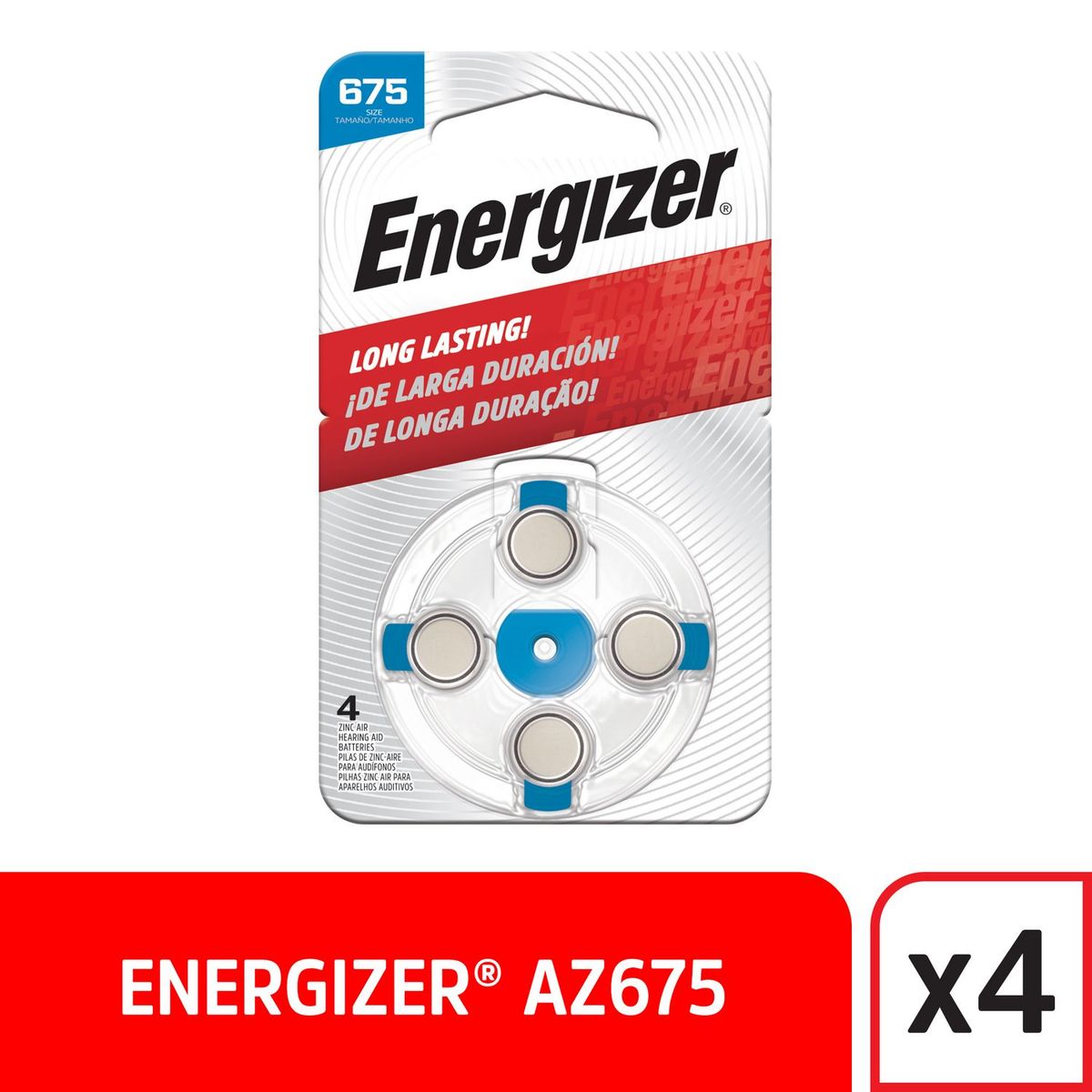 ENERGIZER - Pack de 4 Pilas Audio Energizer AZ675 1.4V