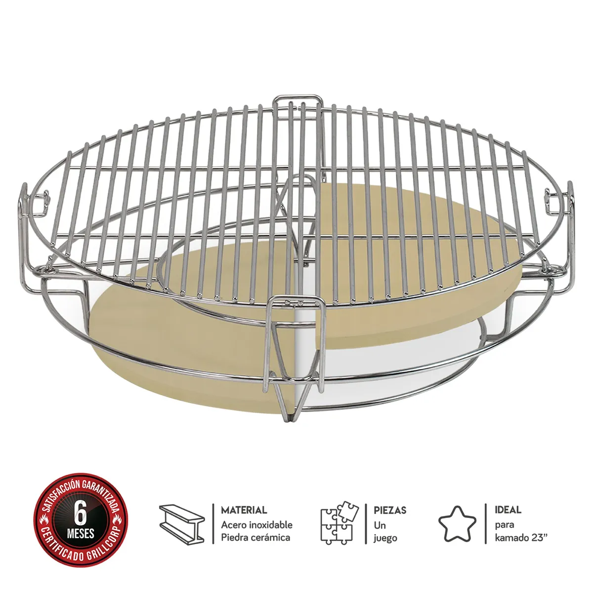 GRILLCORP - Sistema 2 en 1 Grillcorp Grande para Parrilla