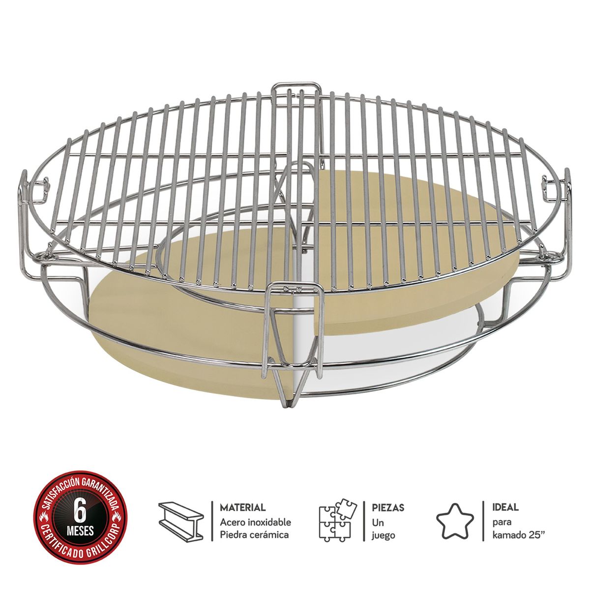 GRILLCORP - Sistema 2 en 1 Grillcorp Extra Grande para Parrilla