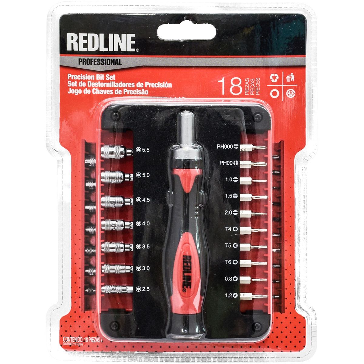 REDLINE - Kit Destornillador 18 Piezas