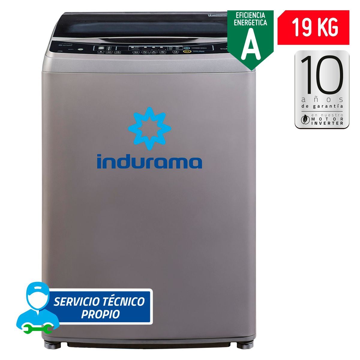 INDURAMA - Lavadora Indurama 19 Kg LRI-19CR Inox