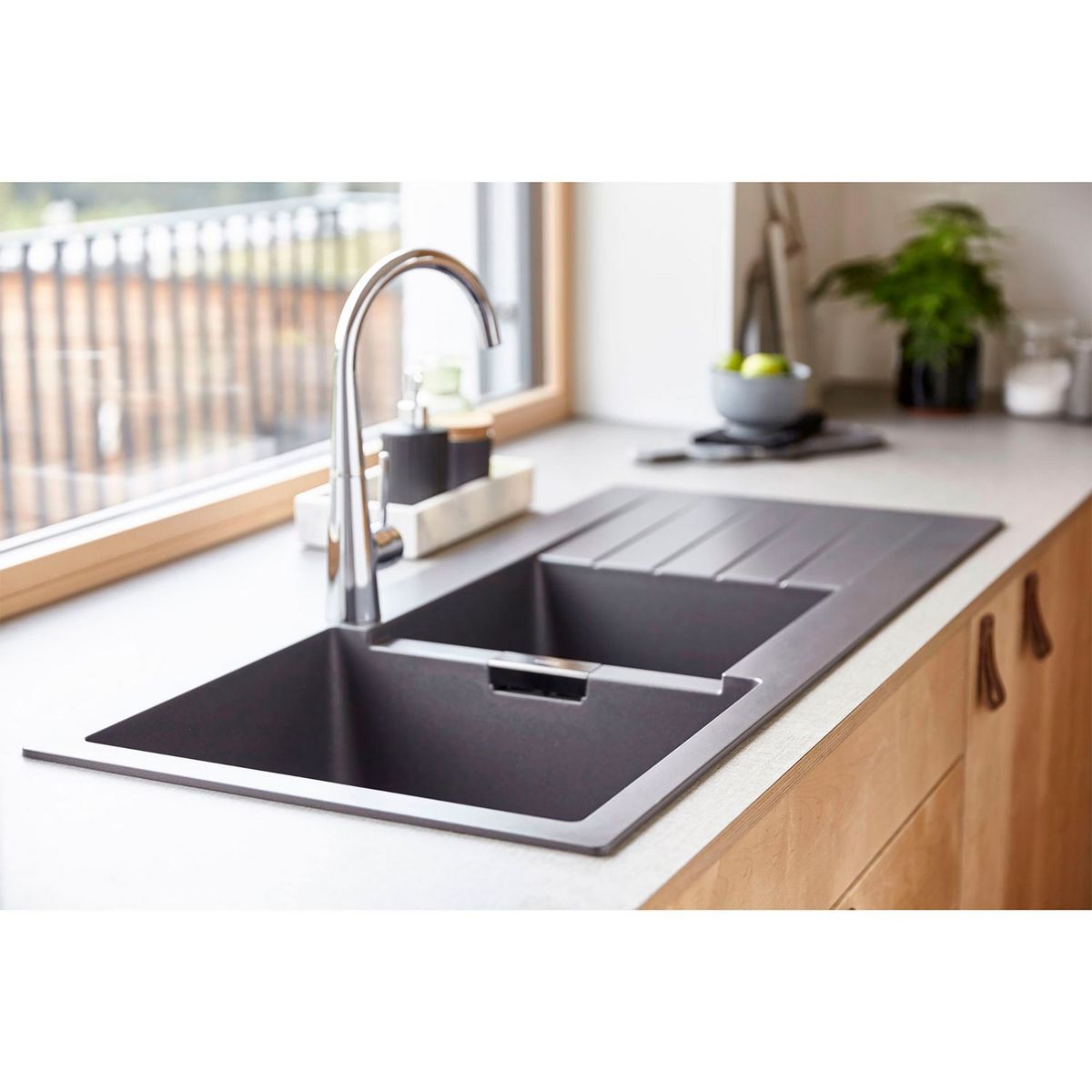 SCHOCK - Lavadero de Cocina Schock 2 Pozas Signus Bronze 116 x 50 cm