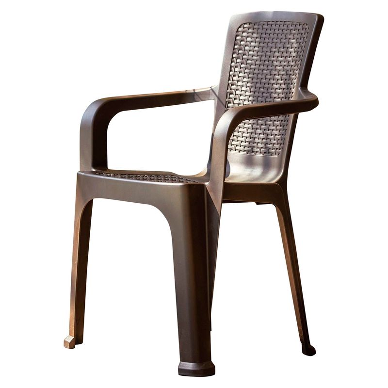 REYPLAST - Silla de Plástico Manu con Brazos Marrón