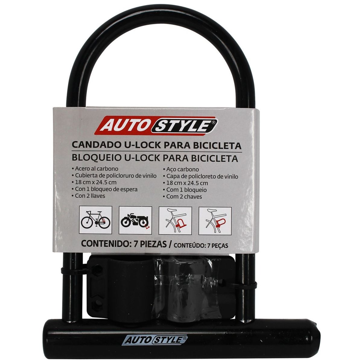 AUTOSTYLE - Candado U-Lock para Bicicleta