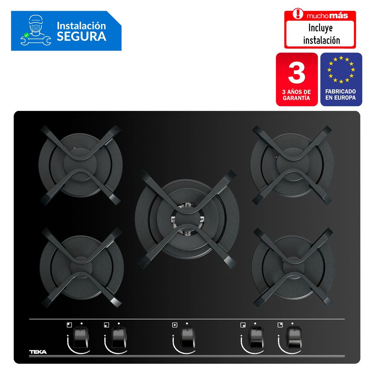 TEKA - Cocina empotrable Gas Teka GBC 75030 X5 Quemadores