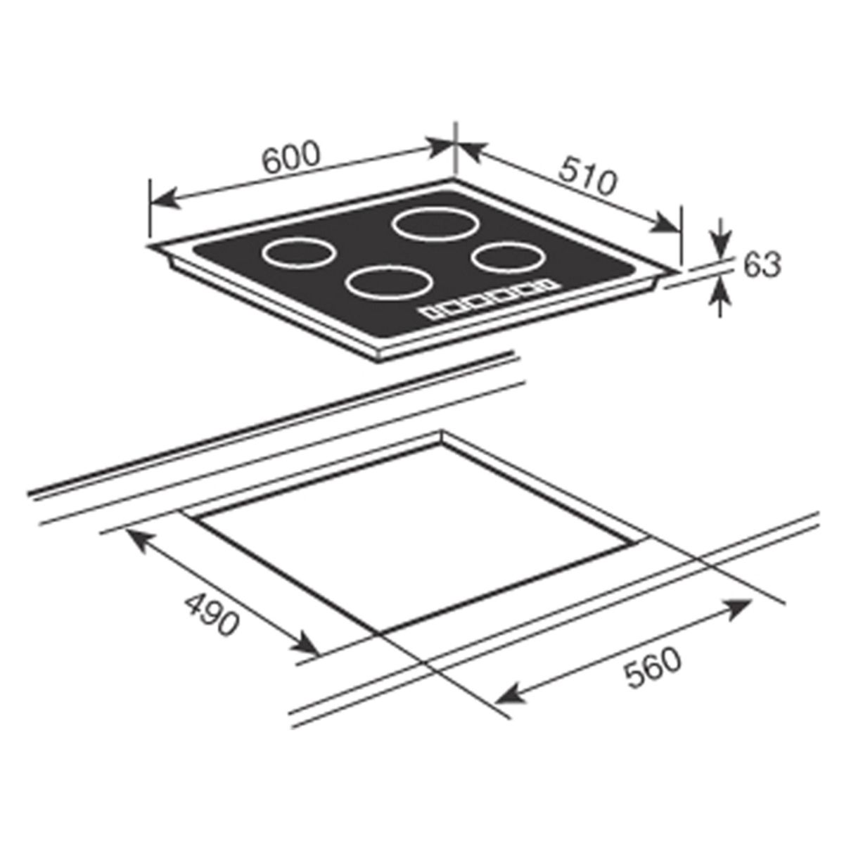 TEKA - Combo Cocina Empotrable TB 6415 + Campana Tradicional C 9310 C/F