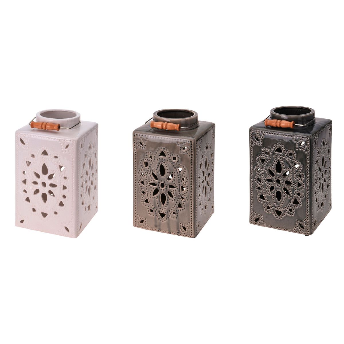 JUST HOME COLLECTION - Portavelas Cerámica Colores Surtidos 32cm