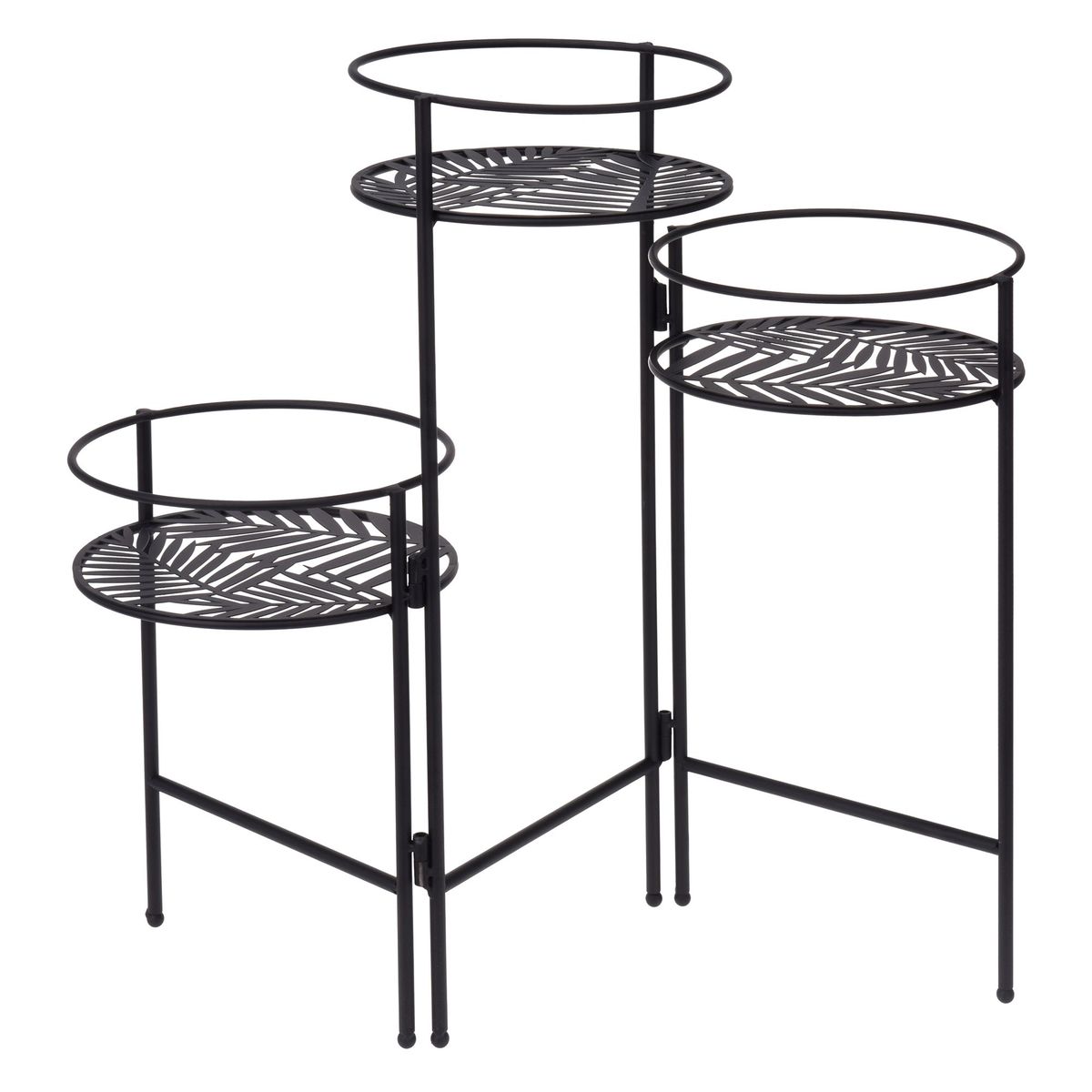 JUST HOME COLLECTION - Macetero Metal Negro 3 Niveles 49.5cm