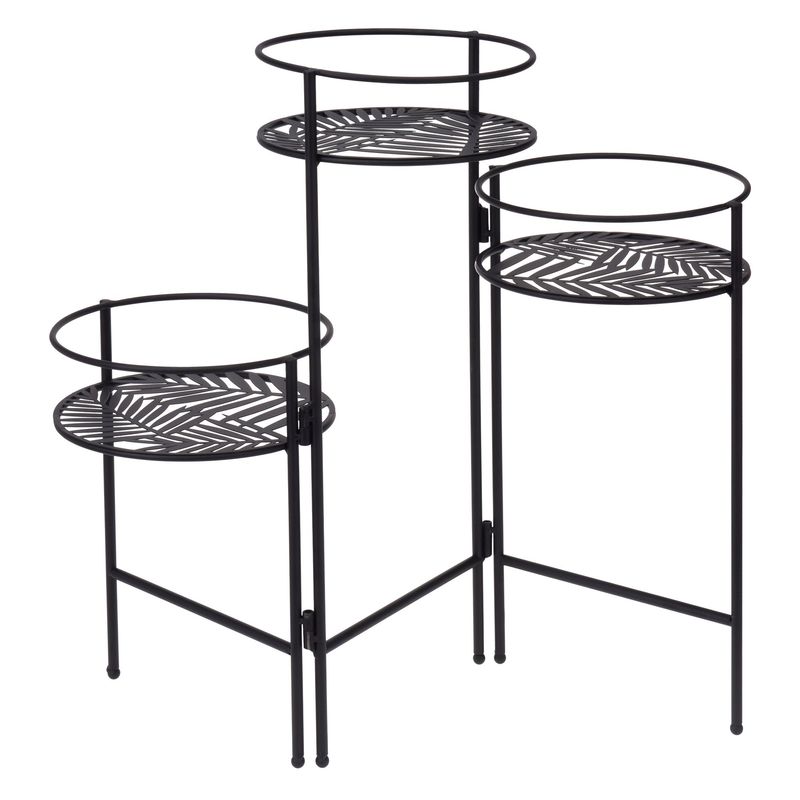 KOOPMAN - Macetero Metal Negro 3 Niveles 49.5cm