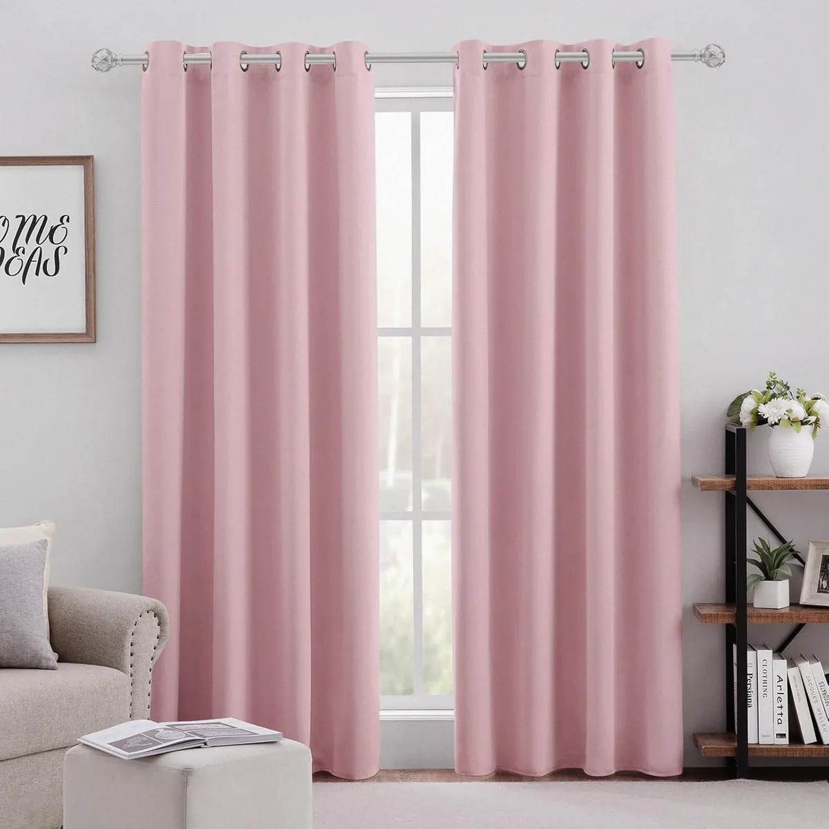 JUST HOME COLLECTION - Cortina Blackout Textura 140x220cm Rosado