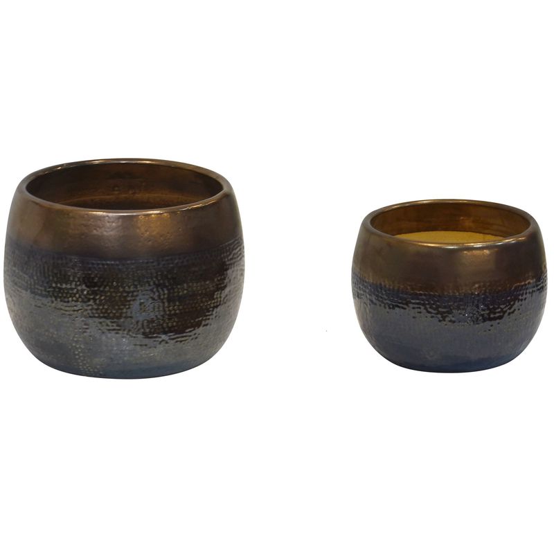 JUST HOME COLLECTION - Set 2 Maceteros Aisea Oliva Dor