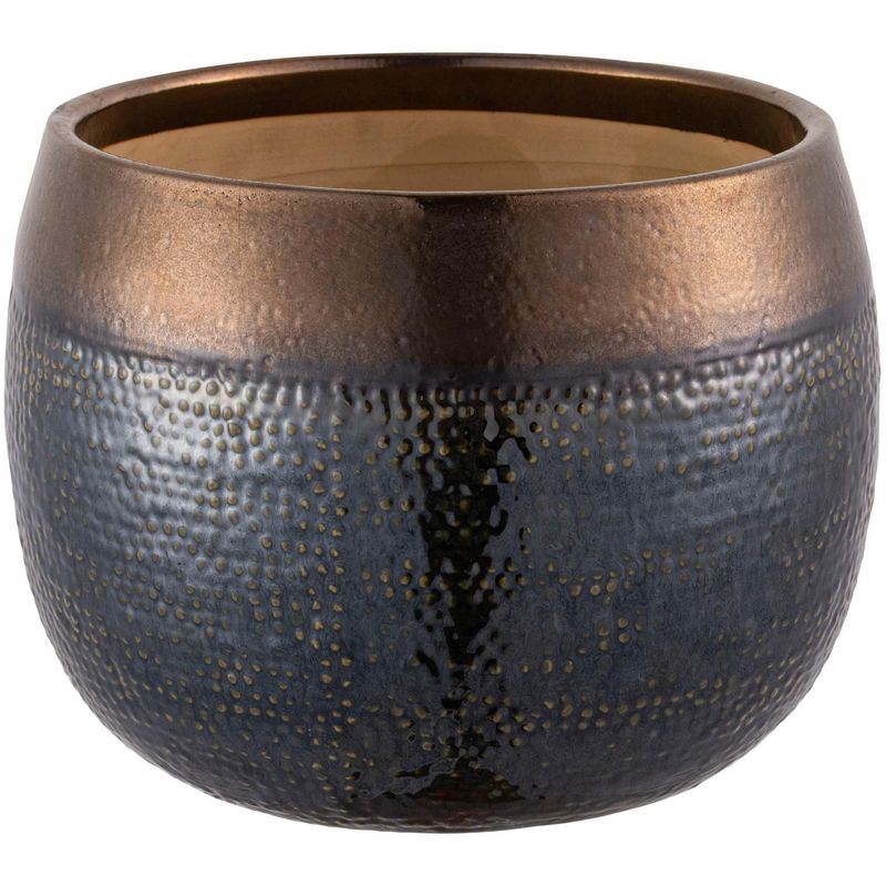 JUST HOME COLLECTION - Maceta Aisea Color Oliva Dorado 30x23x
