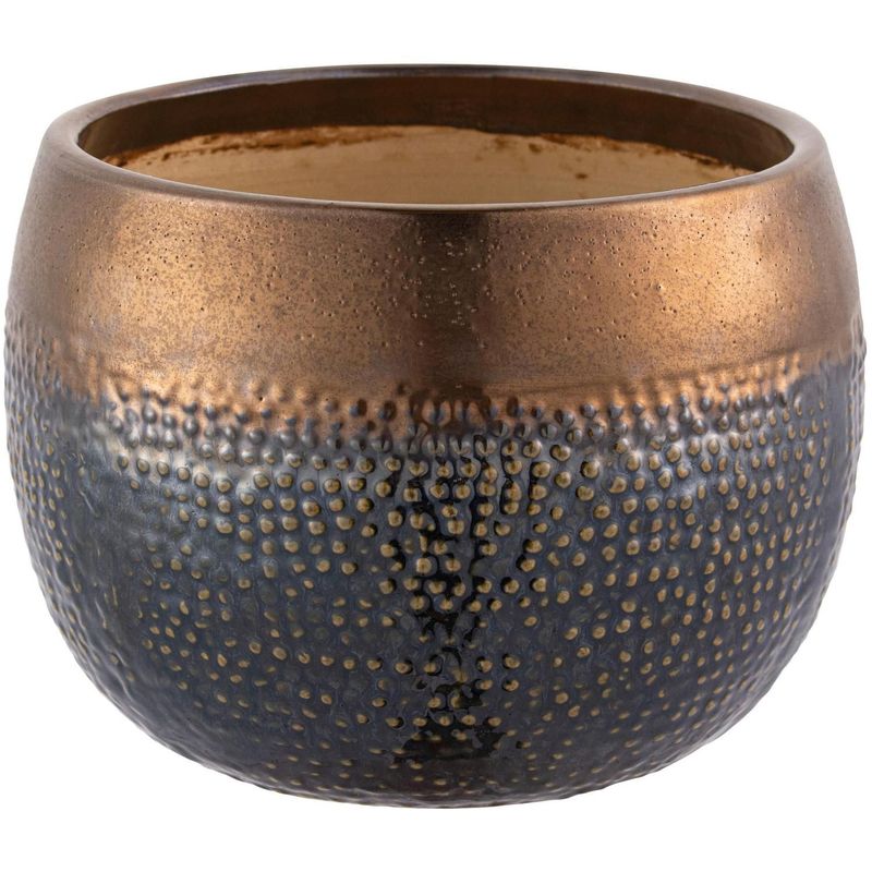 JUST HOME COLLECTION - Maceta Aisea Color Oliva Dorado 26x16x