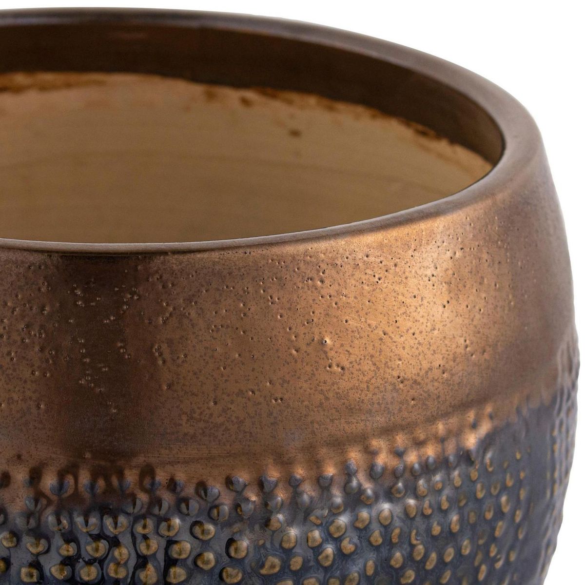 JUST HOME COLLECTION - Maceta Aisea Color Oliva Dorado 26x16x