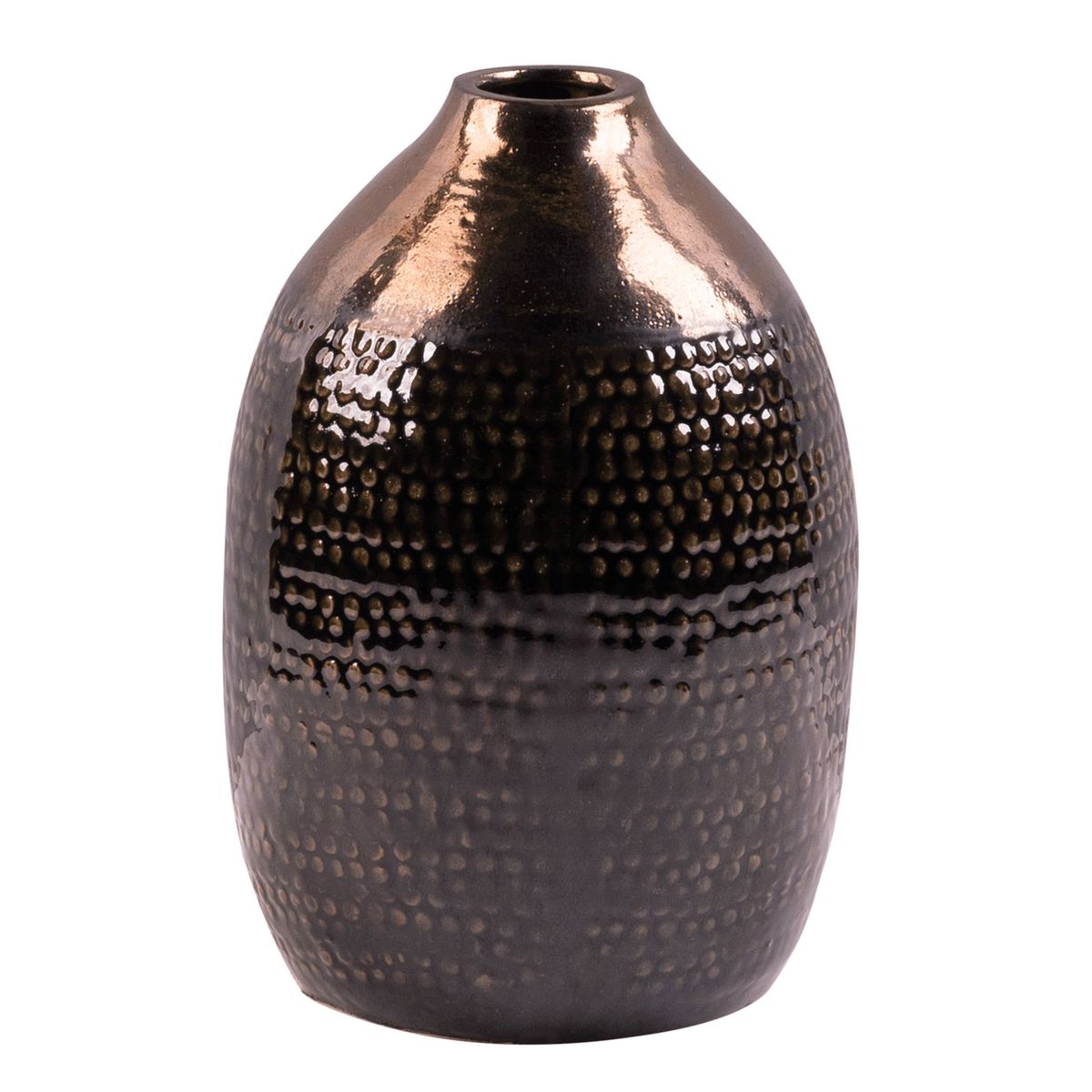 JUST HOME COLLECTION - Florero Aisea oliva dorado 13x21cm