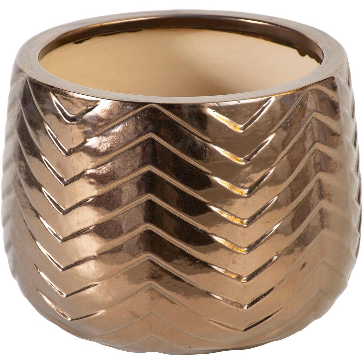JUST HOME COLLECTION - Maceta Ema Color Dorado 30x23x