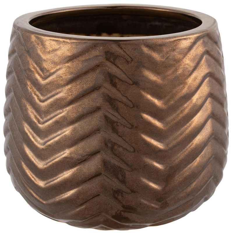 JUST HOME COLLECTION - Maceta Ema Color Dorado 22x18x