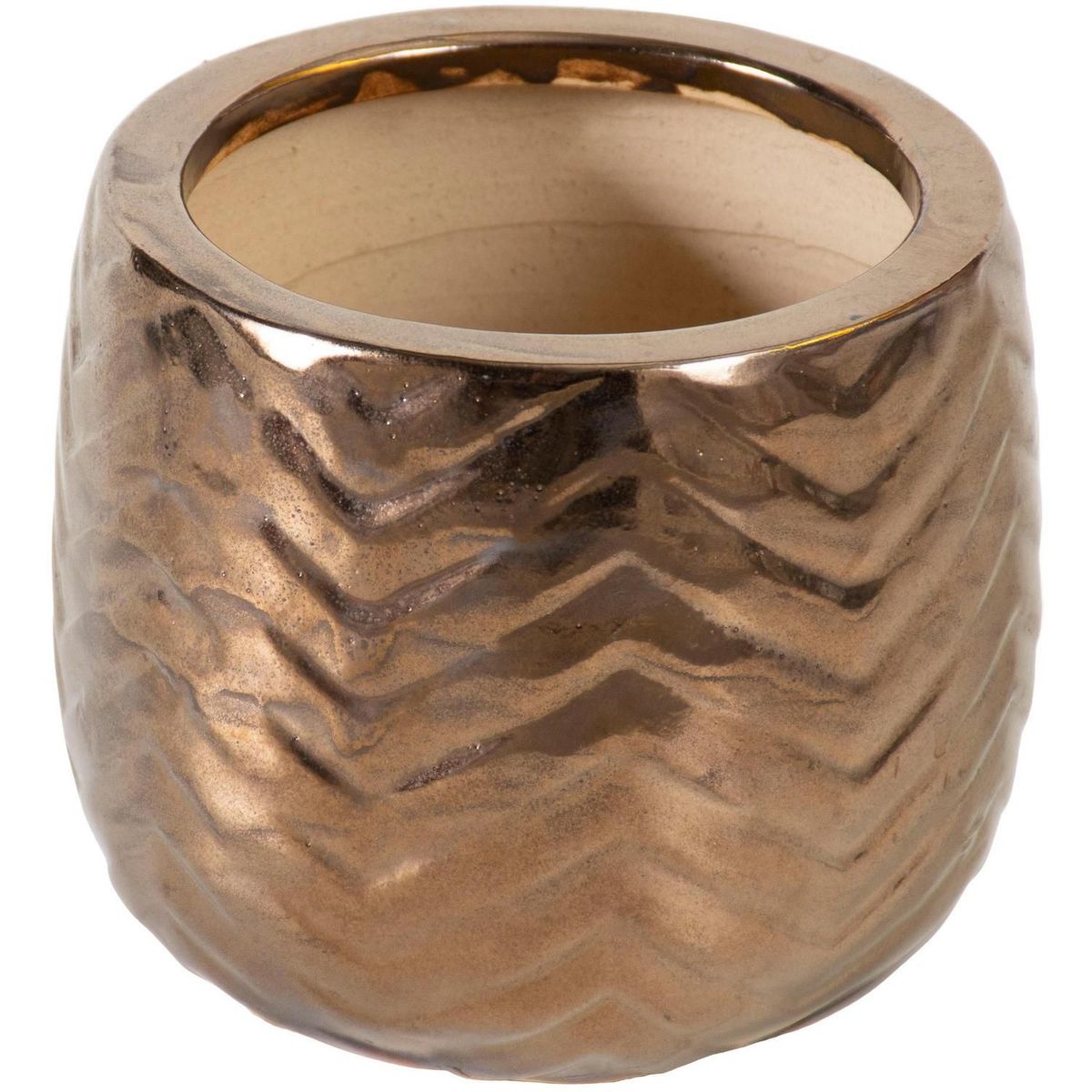 JUST HOME COLLECTION - Maceta Ema Color Dorado 16x13x