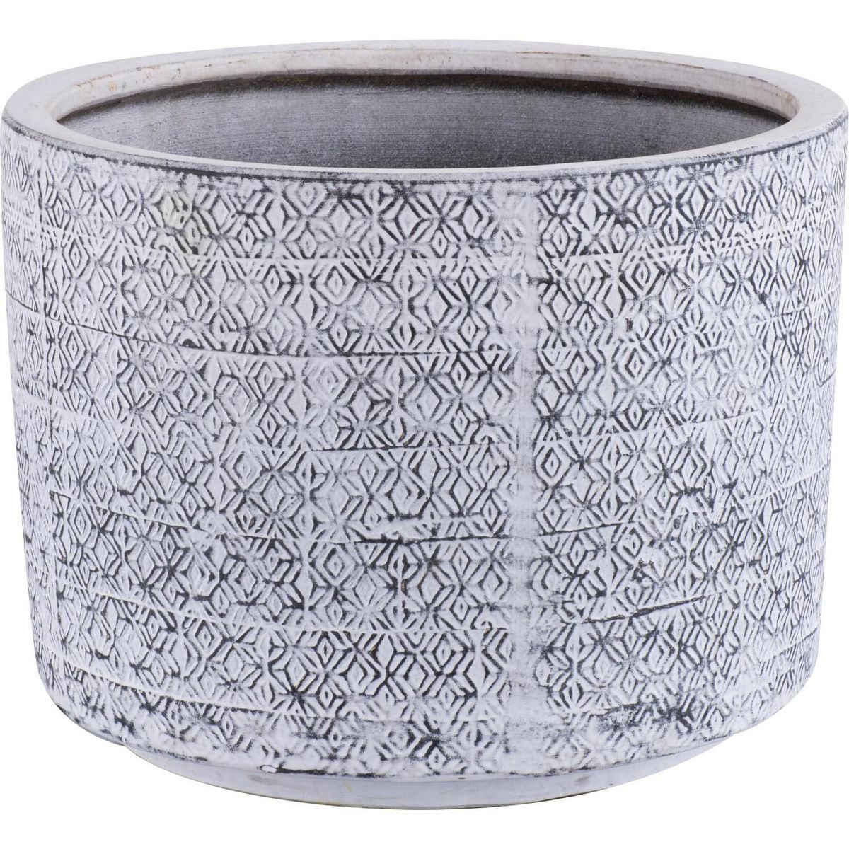 JUST HOME COLLECTION - Maceta Manu Color Blanco/Negro 33x26x