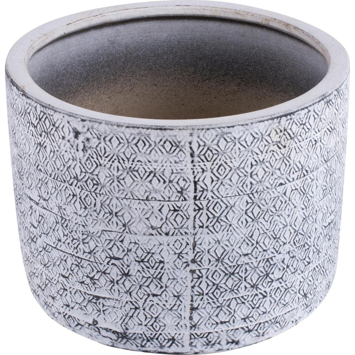 JUST HOME COLLECTION - Maceta Manu Color Blanco/Negro 33x26x