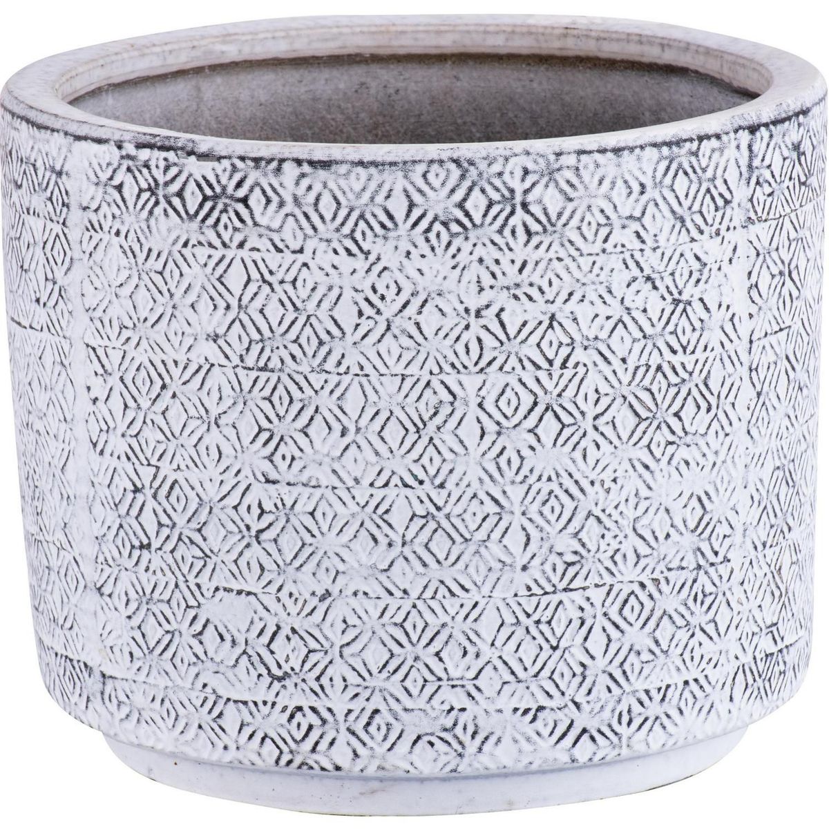 JUST HOME COLLECTION - Maceta Manu Color Blanco/Negro 26x22x