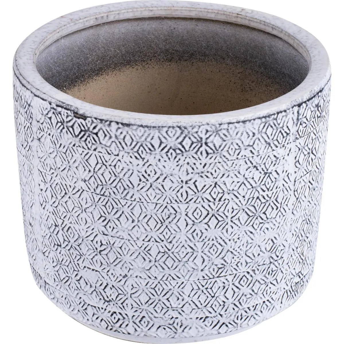 JUST HOME COLLECTION - Maceta Manu Color Blanco/Negro 26x22x