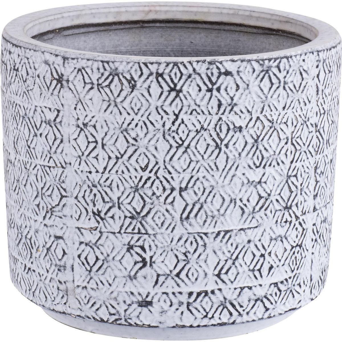 JUST HOME COLLECTION - Maceta Manu Color Blanco/Negro 21x18x